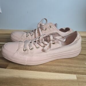 Converse CT All Star OX  Shoes Sneaker Womens 8 Peach Pink Rose Gold Eyelet RARE